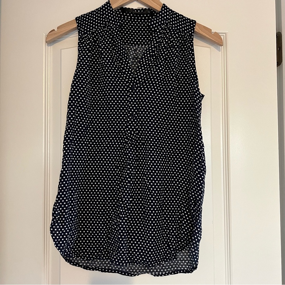 Polka Dot Sleeveless Blouse